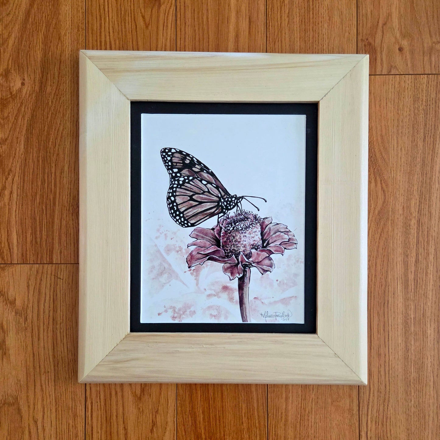 Butterfly Resting on Flower - Original