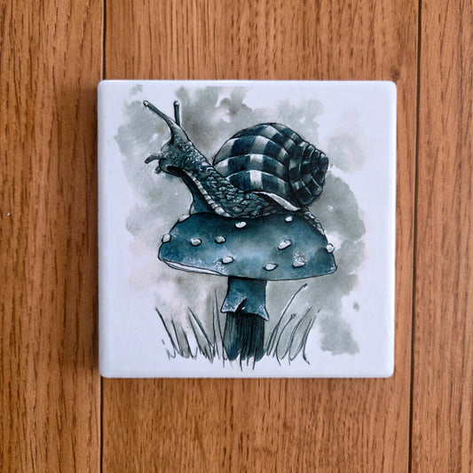 Snail on Mushroom - Coaster