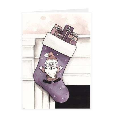 Christmas Card - Stocking Fireplace