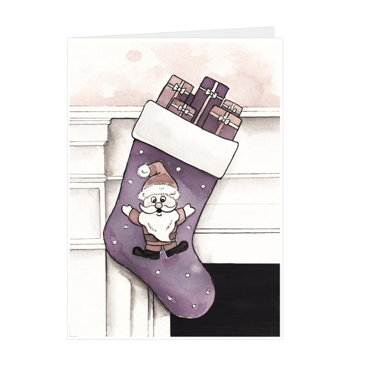 Christmas Card - Stocking Fireplace